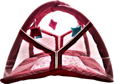 Ambiaim International Cotton Baby Bed Sized Bedding Set(Red, Pink)