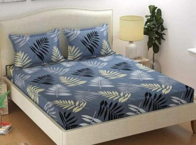 Ashoka Handloom 180 TC Polycotton Double 3D Printed Flat Bedsheet(Pack of 1, Grey)