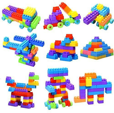 SATSUN ENTERPRISE Building Blocks Learning Toy for Kids Block Construction 55+ Pcs,Multicolor(Multicolor)