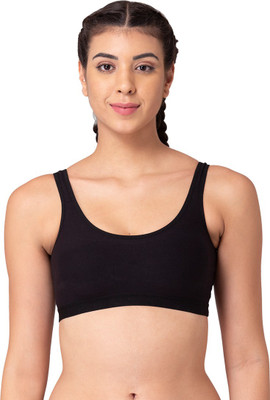 TWEENS Tweens Non Padded Active Sports Bra Women Sports Non Padded Bra(Black)