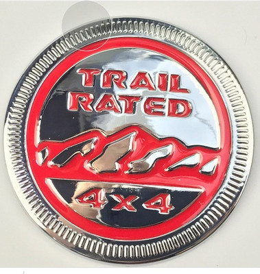 Cloudsale Emblem for Car(Silver, Red)
