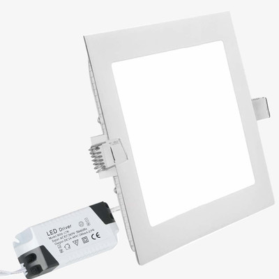 RADIANT LED 8-Watt Slim Panel Square Light | White | 12cm x 12cm x 1 cm | Cutout 4 Inches | Recessed Ceiling Light Ceiling Lamp(White)