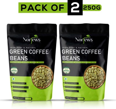 Norjews Green Coffee Beans for Weight Loss 250g Pack of 2 Coffee Beans(2 x 250 g)