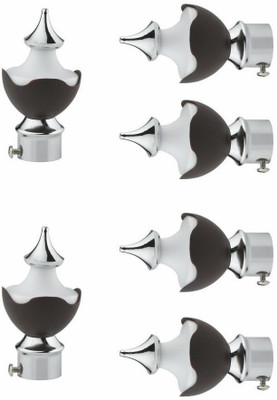 Inkart Black Rod Rail Bracket, Curtain Knobs Metal(Pack of 6)