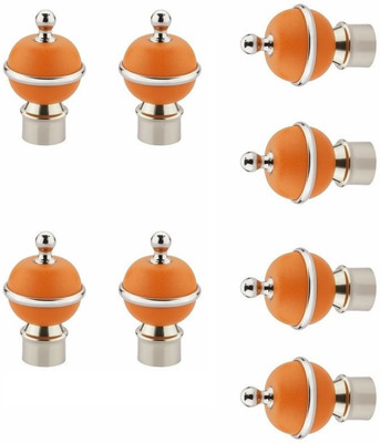 Inkart Orange Rod Rail Bracket, Curtain Knobs Metal(Pack of 8)