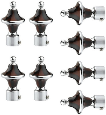 ZAPEX Brown Rod Rail Bracket, Curtain Knobs Metal(Pack of 8)