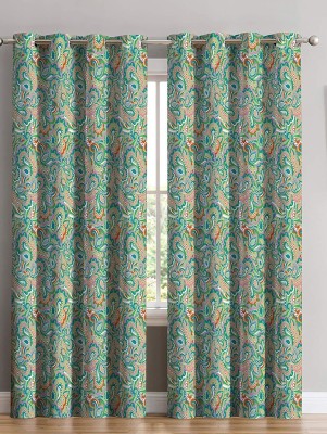 Ad Nx 154 cm (5 ft) Polyester Room Darkening Window Curtain (Pack Of 2)(Printed, Multicolor)