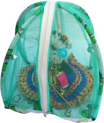 MAMTA TRADER Laddu Gopal Mosquito Net Bed Pure Cotton Super Soft Bed with Pillow (Size 0-8 Number Kanha Ji) Dress(Cotton)