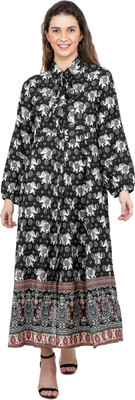 TSM Women A-line Black Maxi/Full Length Dress