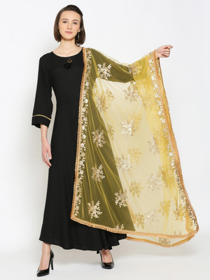 DUPATTA BAZAAR Net Embroidered, Embellished Women Dupatta