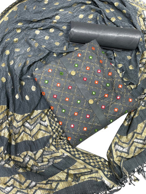 vallavi fashion Cotton Blend Embroidered Salwar Suit Material
