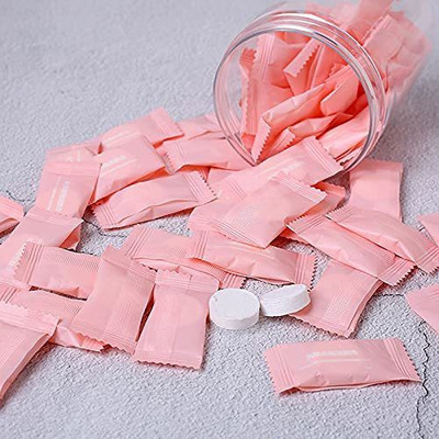 Onlinch Tablet Towel Cotton Coin Tissue Wipes [PACK OF 10 Coin Tablet ](10 Tissues)