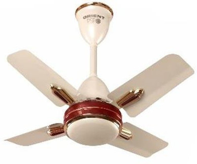 Orient Electric Quasar Ornamental 600 mm 4 Blade Ceiling Fan (Metallic Ivory and Cherry, Pack of 1)
