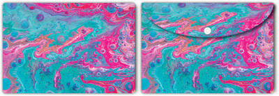 Nourish Plastic Document Folder(Set Of 2, Blue-Marble)