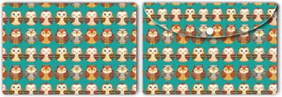 Nourish Plastic Document Folder(Set Of 2, Owls-on-turquoise)
