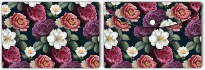 Nourish Plastic Document Folder(Set Of 2, Roses-On-Black)