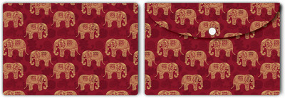 Nourish Plastic Document Folder(Set Of 2, Indian-Elephant-Pattern)