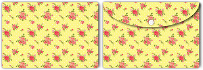 Nourish Plastic Document Folder(Set Of 2, Roses-On-Yellow)