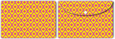 Nourish Plastic Document Folder(Set Of 2, Pink-on-Yellow-Moroccan)