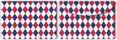 Nourish Plastic Document Folder(Set Of 2, Red-Blue-White-Argyle)