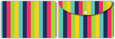 Nourish Plastic Document Folder(Set Of 2, Colourful-Vertical-Bright-Stripes)