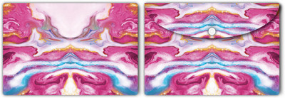 Nourish Plastic Document Folder(Set Of 2, Pink-Marble)