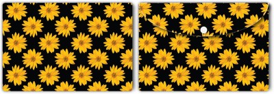Nourish Plastic Document Folder(Set Of 2, Sunflowers-on-Black)
