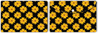 Nourish Plastic Document Folder(Set Of 2, Sunflowers-on-Black)