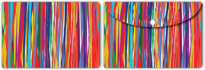 Nourish Plastic Document Folder(Set Of 2, Colourful-Vertical-Stripes)
