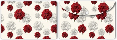 Nourish Plastic Document Folder(Set Of 2, Red-and-Grey-Flowers)