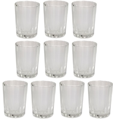 1st Time (Pack of 10) Transparent Water Glass, Set Of 10, 175 ML Glass Set Beer Glass(175 ml, Glass, Clear, White)