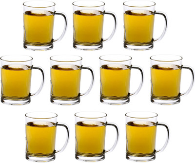 Somil (Pack of 10) Multipurpose Drinking Glass -B340 Glass Set Beer Mug(350 ml, Glass, Clear)