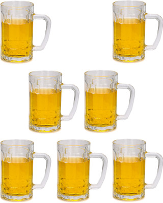 AFAST (Pack of 7) E_BeerHub-D7 Glass Set Beer Mug(350 ml, Glass, Clear)