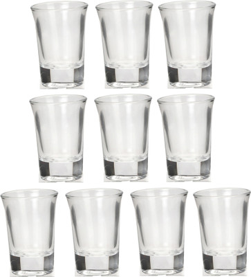Somil (Pack of 10) Multipurpose Drinking Glass -B809 Glass Set Shot Glass(30 ml, Glass, Clear)