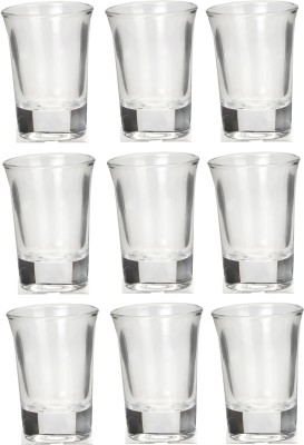 1st Time (Pack of 9) Stylish Designer Transparent Glass Set, Clear -A26 Glass Set Shot Glass(30 ml, Glass, Clear, White)