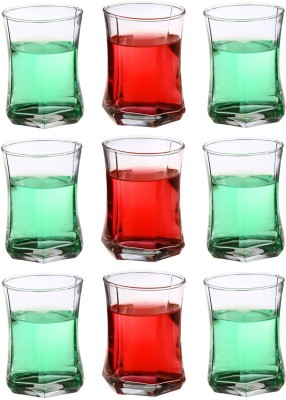 Somil (Pack of 9) Multipurpose Drinking Glass -B638 Glass Set Water/Juice Glass(280 ml, Glass, Clear)