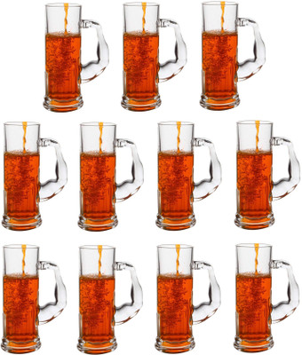 AFAST (Pack of 11) E_musclebeer_11 Glass Set Beer Mug(550 ml, Glass, Clear)