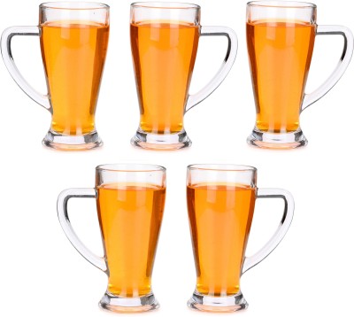 Somil (Pack of 5) Multipurpose Drinking Glass -B274 Glass Set Beer Mug(250 ml, Glass, Clear)