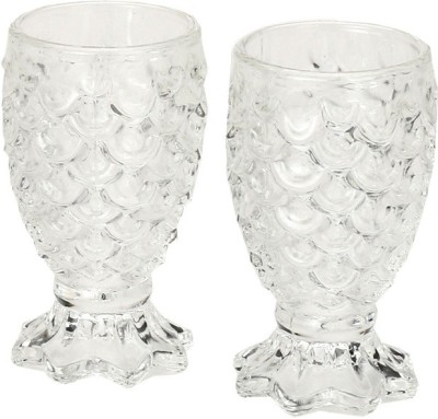 AFAST (Pack of 2) Stylish Designer Transparent Royal Look Glass_DJ15 Glass Set Shot Glass(30 ml, Glass, Clear)