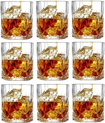 AFAST (Pack of 9) E_FNGlass-G9 Glass Set Whisky Glass(200 ml, Glass, Clear)