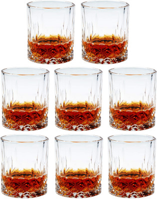 AFAST (Pack of 8) E_FNGlass-P8 Glass Set Whisky Glass(200 ml, Glass, Clear)