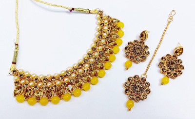 vaishnavi imitation Alloy Gold-plated Yellow Jewellery Set(Pack of 1)