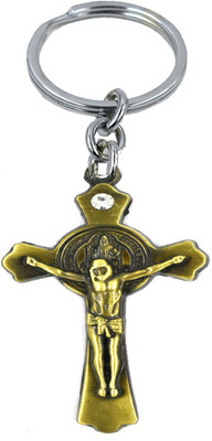 AFH Lord Holy Jesus Christ Crucifix Cross Bronze Decorative Gifting Key chain Key Chain