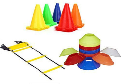 HACKERX SPORTS Fitness Best Training Kit Ladder 10 Space Marker 6 Cone 6inches Football & Fitness Kit