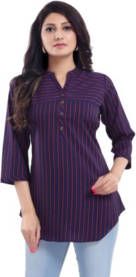 Meher Impex Casual Printed Women Blue Top
