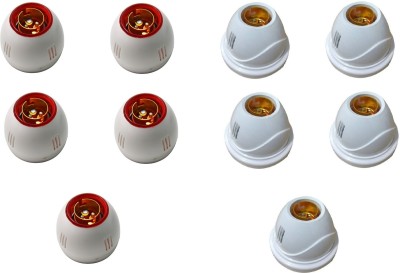 Electro Factory Red Ring Bulb Holder and White Fancy Bulb Holder Pack of 10 Plastic Light Socket(Pack of 10)