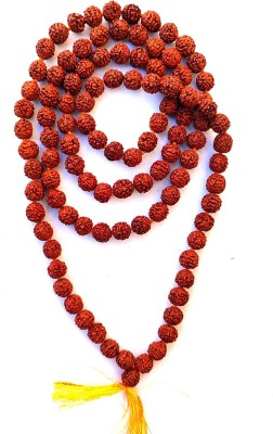 PRIYANSHU NAVRATN Lab Certified 5 Mukhi Rudraksha Mala for Men/Women 7 MM, Rarest Bead Size, 108+1Natural Brown Rudraksha Beads Beads Wood Chain