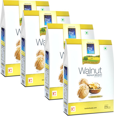 Tim Tim Premium Broken Walnuts kernels 1 Kg (Pack of 4) Each 250gm Walnuts(4 x 0.25 kg)