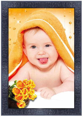 pnf Poster And Frame New Born Baby Wooden Photo Frame | For Baby Room Decoration Digital Reprint 14 inch x 10 inch Painting(With Frame)