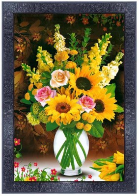 pnf Flower Wood Photo Frames with Acrylic Sheet (Glass)16150 Digital Reprint 14 inch x 10 inch Painting(With Frame)